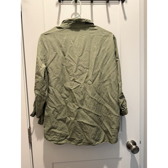 Sanctuary Womens Shirt Medium Green Button Up Military Long Sleeve Top - Picture 5 of 5